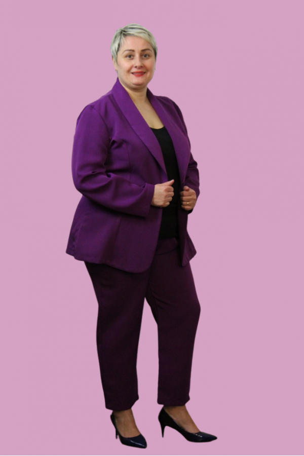 Nohavicový kostým - fialový